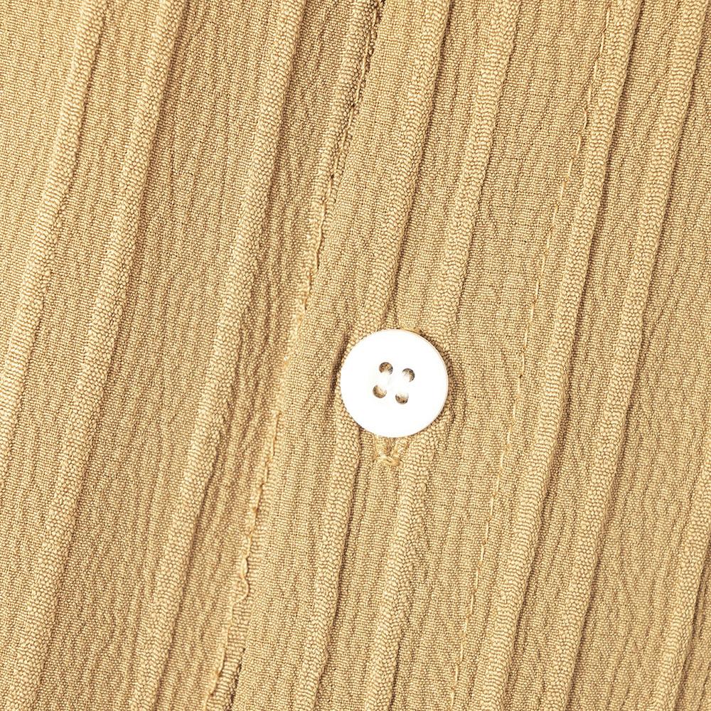 Plus Size Summer New Men's Retro Cotton and Linen Striped Henry Shirt Casual Loose Fitting Shirt