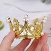 1PC Latest Crystal Pearl Tiara Children Hair Ornaments Versatile Mini Crown Cake Topper