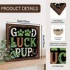 Good Luck Puppy Wood Frame Sign, 8x8 Inch - St.Patrick's Day Inspirational Wall Art Vintage Style Gift for Your Loved Ones