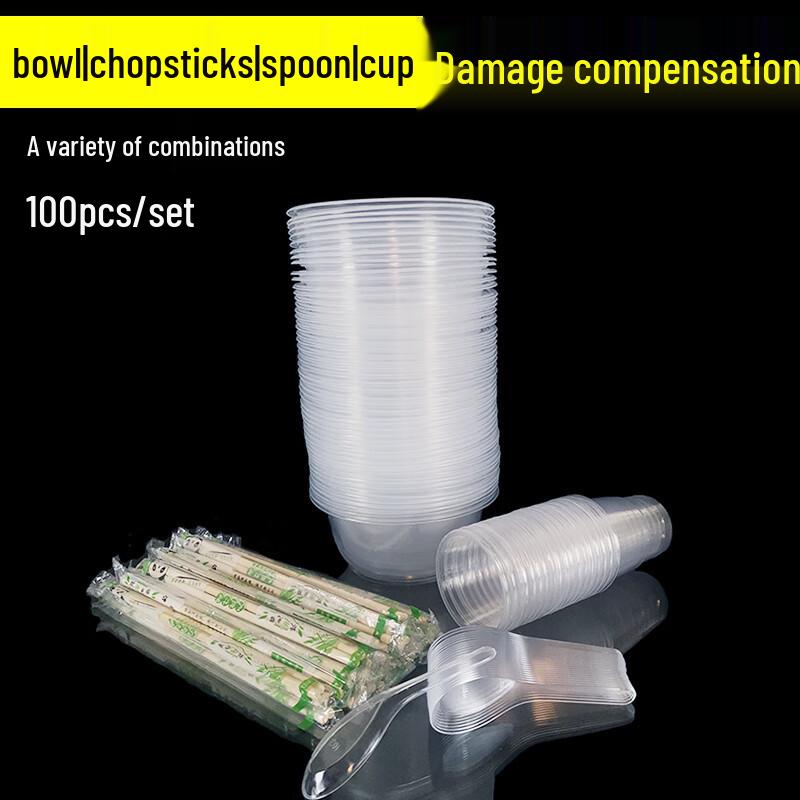 Beiyipin Disposable Plastic Bowl & Chopstick Set