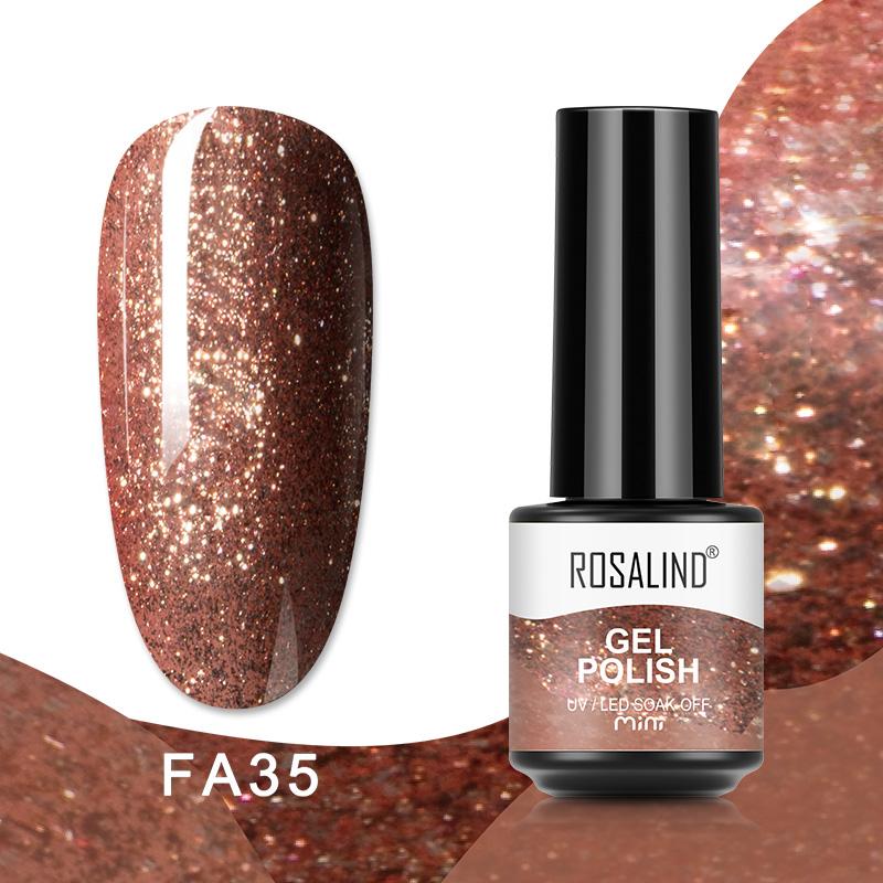 ROSALIND Mini Nail Polish Gel Semipermanent UV Multiple Colors Varnish Hybrid Nail Art Soak Off Top Base Coat Regular Gel Lacquer
