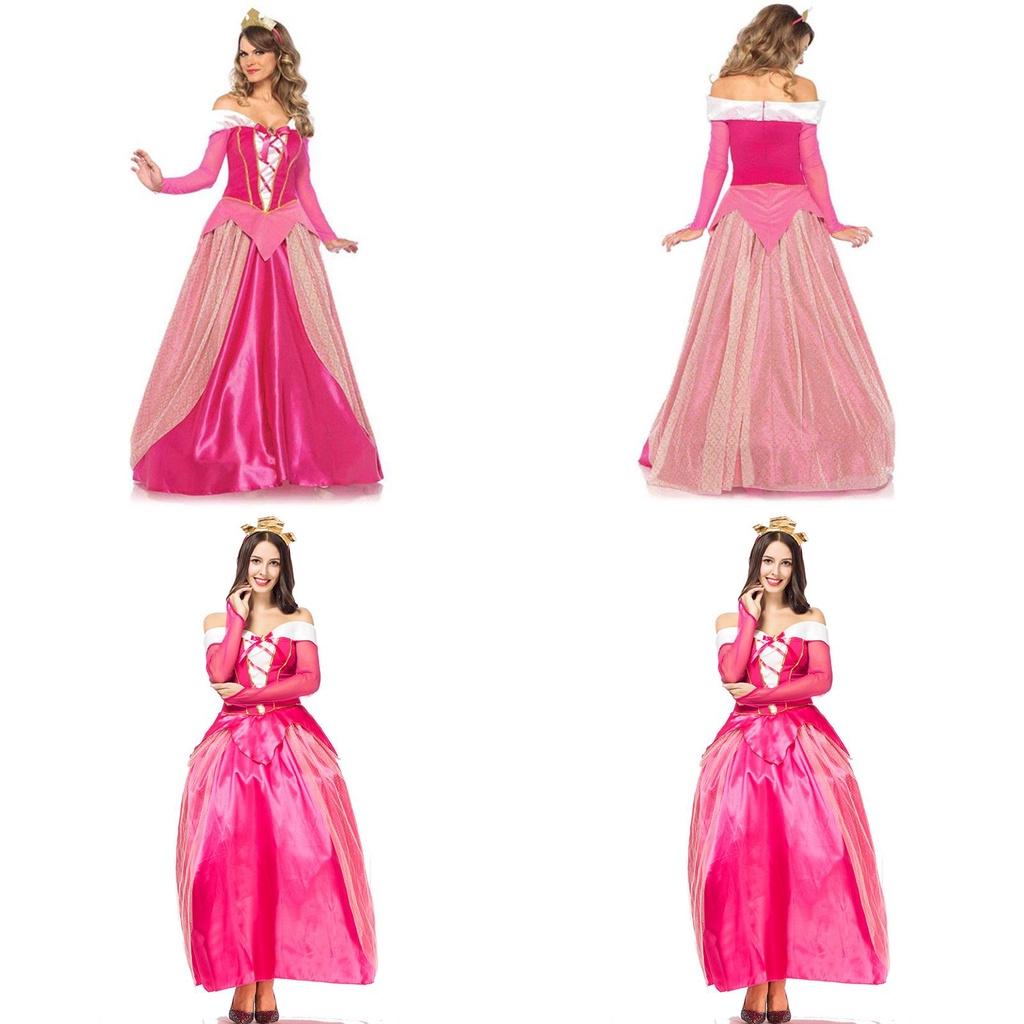 Magical Polyester Sleeping Beauty Princess Dress With Headwear For Special Events