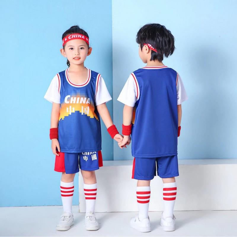 Kids Short Sleeve Basketball Jersey Performance Shirt Kindergarten Primary School