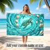 Fish Ocean Theme Beach Towel Personalized Custom Name & Text Soft Quick Dry Beach Towel for Swimming Travel