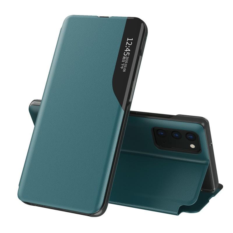 Тонкий кожаный чехол-книжка Galaxy S25 Ultra с боковым окошком, совместимый с сериями S26 S20 Note20, противоскользящий, ударопрочный