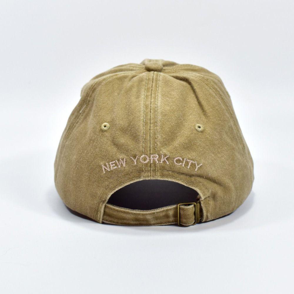 Cotton Sport Duck Tongue Cap Washable Letter Embroidery Sun Hats New York Baseball Cap  Summer