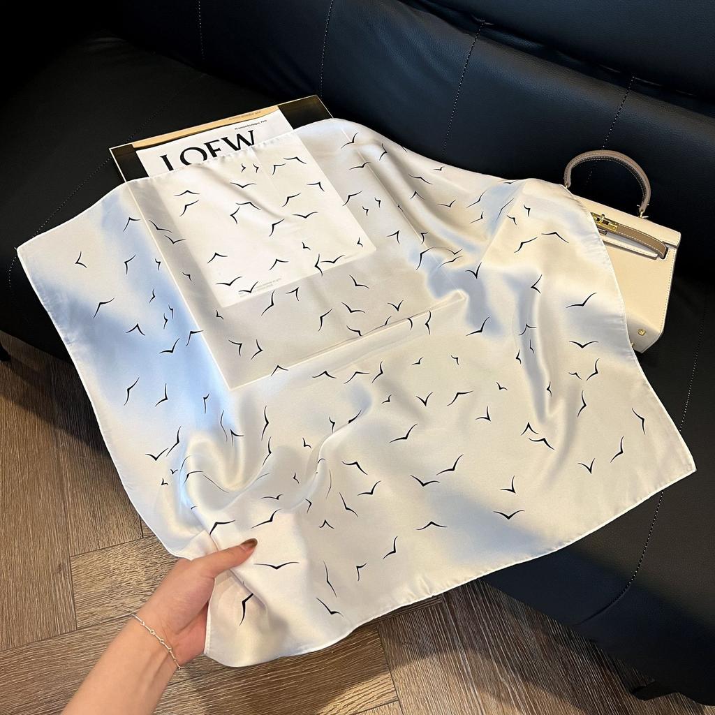 Геометрический колор-блок квадратный шарф из искусственного шелка женский атласный платок шаль обертывание хиджаб женская повязка для волос роскошная головная косынка эшарп