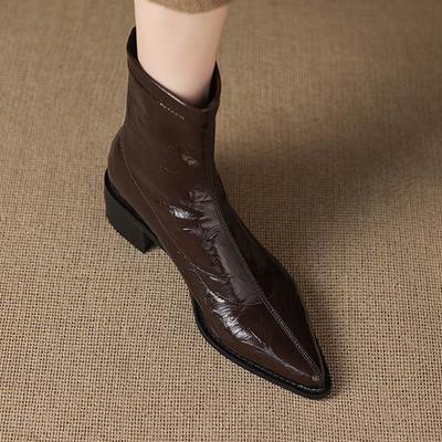 Krazing Po Микрофибра Зимние Остроносые Размер 33 Ковбойские Сапоги Размер 43 Лаконичный Стиль Средний Каблук Ботильоны