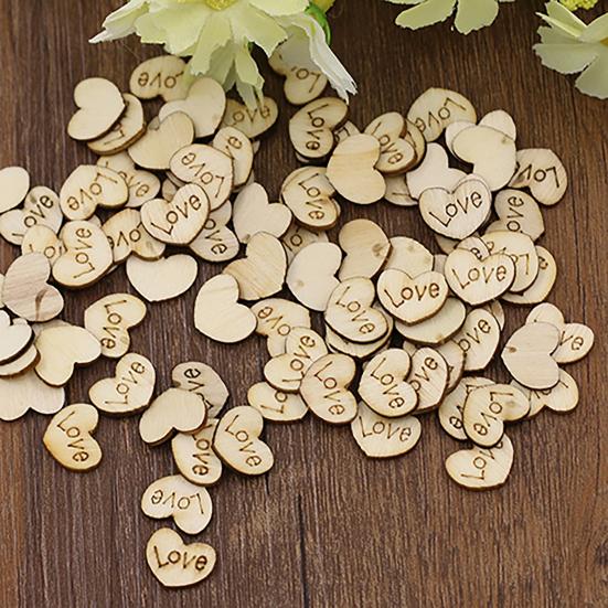 100 шт. Деревянные пуговицы в форме сердечек без отверстий для шитья, рукоделия, украшения одежды, DIY скрапбукинга