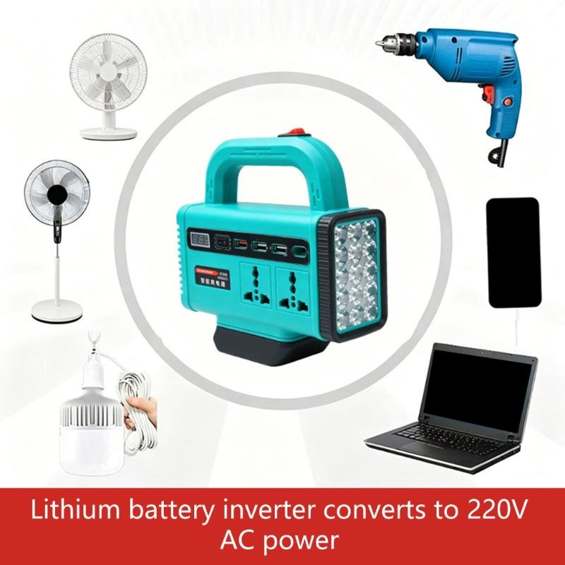 Преобразователи мощности DC18V-21V в AC180V-220V Для Кемпинга На Открытом Воздухе И Аварийного Использования С Выходной Мощностью 120 Вт И Литиевой Батареей