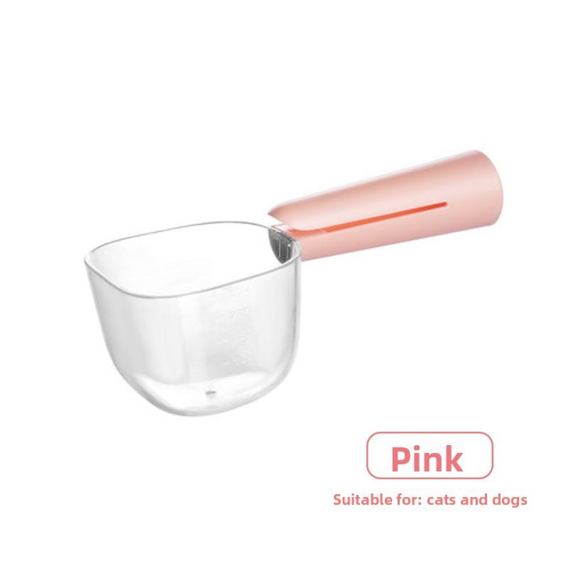 Transparent Pet Food Spoon with Scale Measurement, Cat and Dog Pet Food Scooping Spoon, Cat and Dog Food Spoon