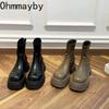 Женские короткие ботинки на платформе и каблуке, модные нескользящие туфли с молнией сзади, новые женские ботильоны на осень-зиму