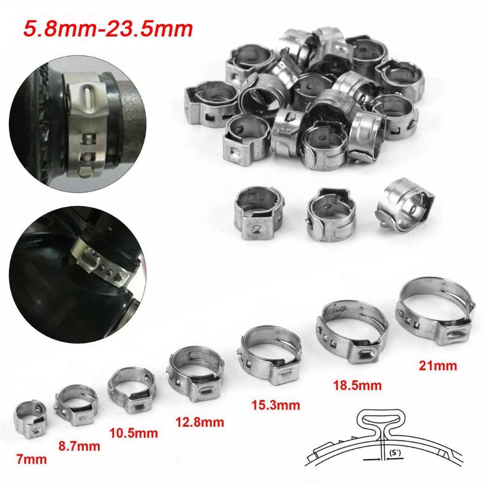 10Pcs Assortment Kit Pipe Clip 5.3-31mm Pipe Hoop Adjustable Hose Clamp Fuel Tube Water Pipe