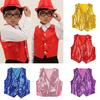 Boys Girls Sequined Vest Waistcoat Hip-hop Dance Party Street Show Costume