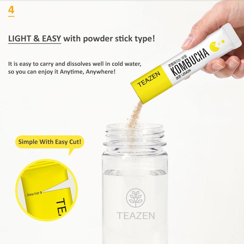 Teazen Kombucha Lemon, Berry, Citron, Peach, Pineapple 5 Set (4 Options)