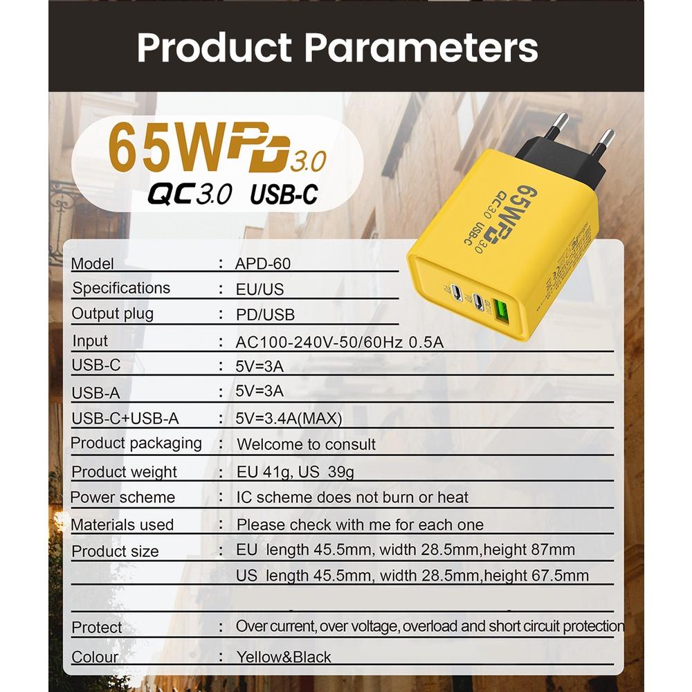 PD 65W 120W Type C Зарядное устройство Быстрая зарядка 3.0 Адаптер питания Для iPhone 14 13 12 Samsung Xiaomi Huawei Портативное настенное зарядное устройство для телефона