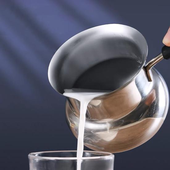 Кофеварка из нержавеющей стали Молочник с прохладной ручкой Маленький сотейник для растапливания масла и соусов Портативная эспрессо-машина для дома, ресторана, кафе