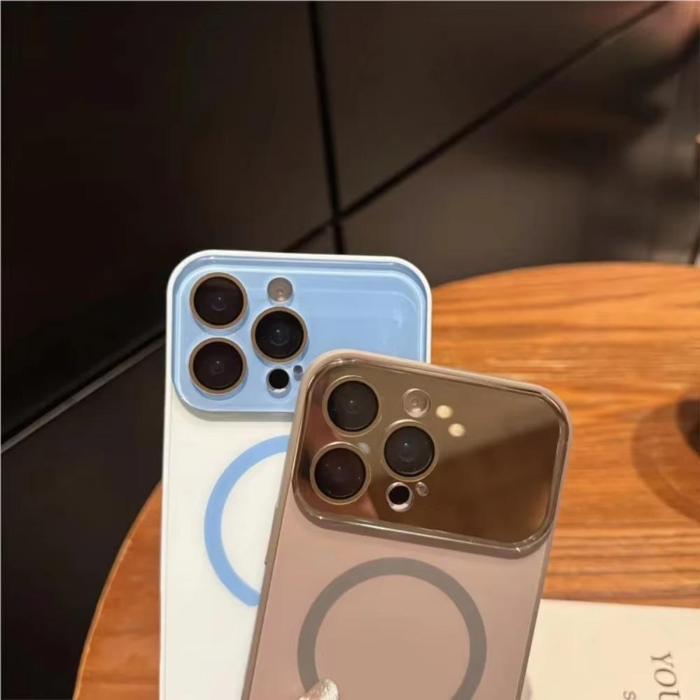 Роскошный матовый стеклянный протектор камеры для телефона чехол для IPhone 17 Pro Max 17Air 16 15 14 13 12 с магнитной беспроводной зарядкой