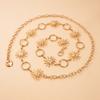 All-match Vintage Sun Waist Chain Metal Gold Woman Chain Belt Hip Hop Dress Cummerbands Clothing Accessories