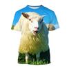 Funny Animal Sheep 3D Printing T-Shirt Men Women Summer Casual Short Sleeve Round Neck T Shirt Streetwear Tops Tees Male Clothes