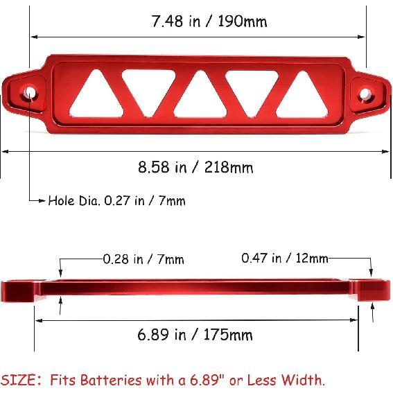 Battery Hold Down Bracket, Aluminum Alloy Battery Tie Down Bracket, Battery Tray For Car Battery Mount Bracket Hold Lock Accessories, Car Battery