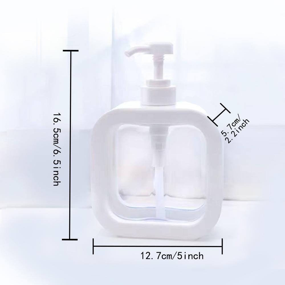 500ml Refillable Lotion Pump Bottle Empty Plastic Dispenser Leakproof Portable for Body Lotion Hand Wash Shower Gel Office Gift