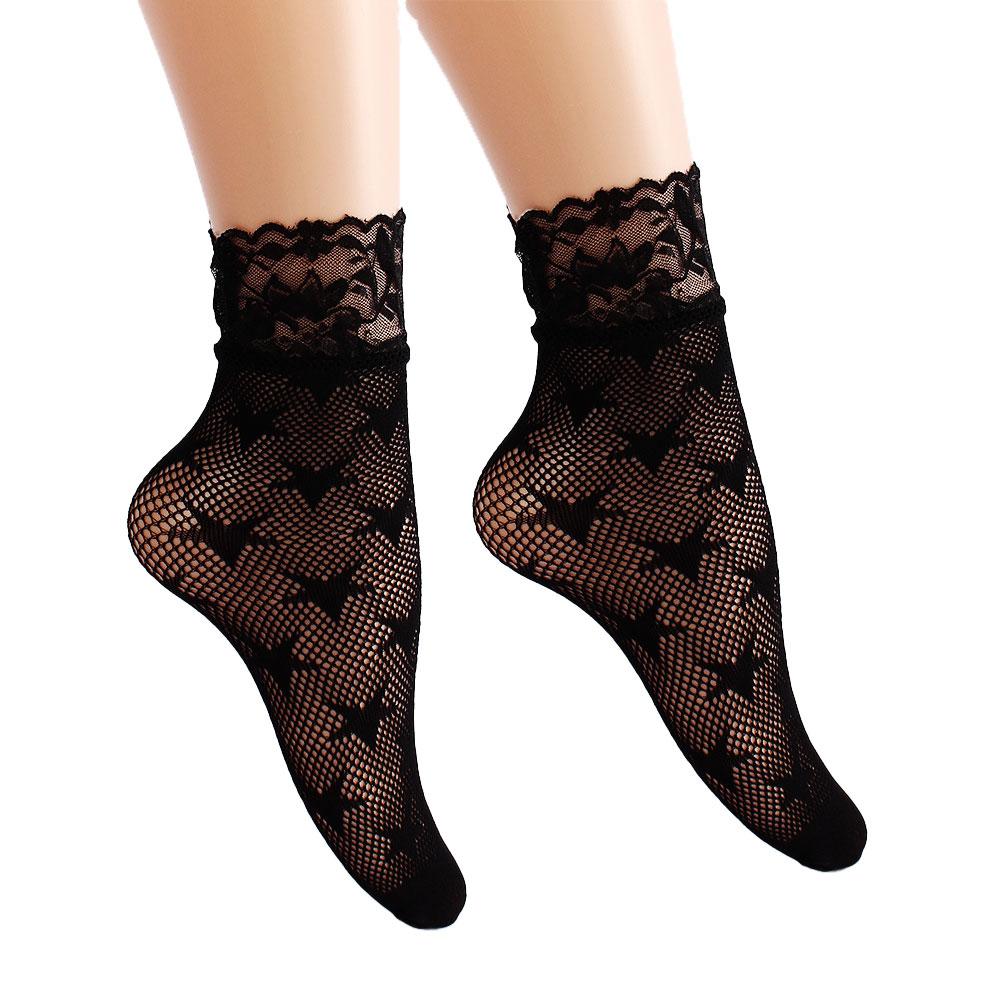 Женские сетчатые носки, сексуальные ажурные чулки в стиле Лолиты, нейлоновые женские короткие носки с цветочным узором, леопардовым принтом, забавные носки в консервативном стиле