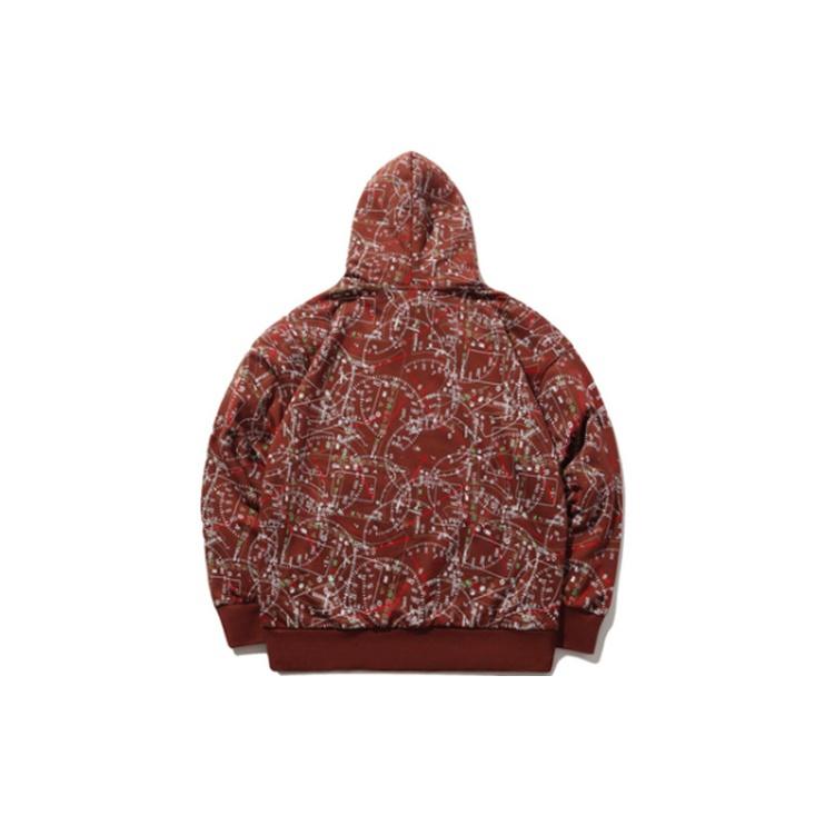 Мужские толстовки с капюшоном Li Ning Red Flag Series Dashboard Pattern Milk-Coffee-Brown AWDPB09-2