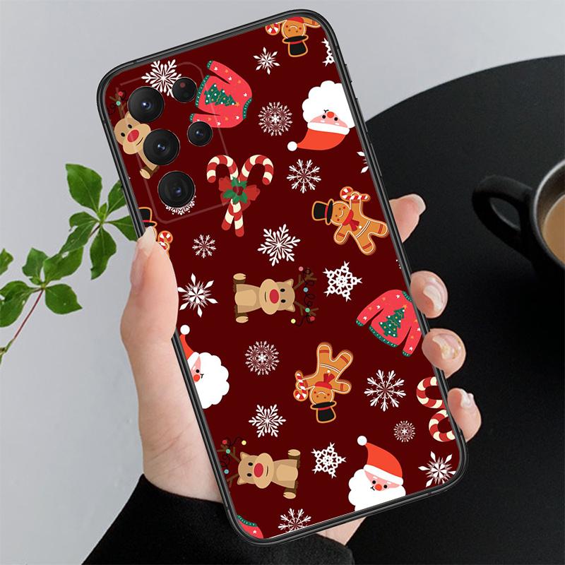 Рождественский мультяшный чехол для телефона Samsung A55 A16 A56 A36 A35 A15 A53 A54 A33 A34 A25 A05S A52 A52S A14 A24 A26 A71