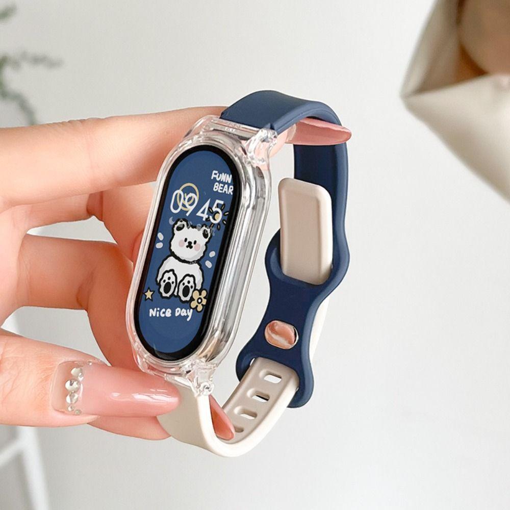 Мягкий ремешок из ТПУ с пуговицами, новый сменный ремешок для Xiaomi Mi Band 8 Summer