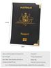 Australia Passport Holder: Slim Leather with Copper Details and Ticket Pocket