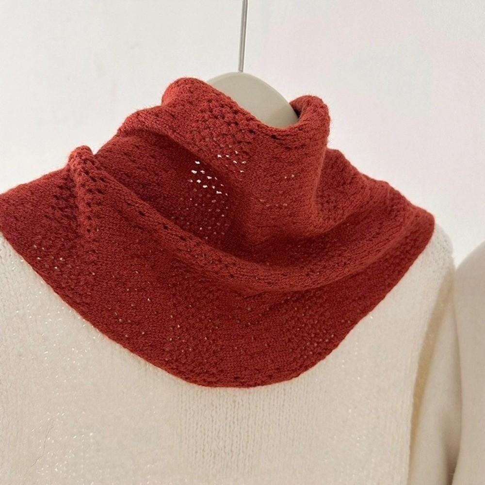 Hollow Out Warm Shawl Scarf Neck Protection Winter Smallscarf Fashion Knitted Triangle Scarf  Women
