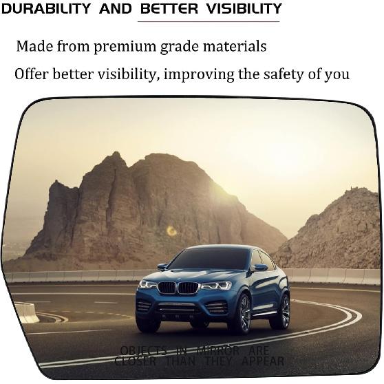 New Passenger Right Side Heated Mirror Replacement For 2004-2014 Ford F150 Mirrors - Side View Heated Convex Mirror Glass With Rear Holder