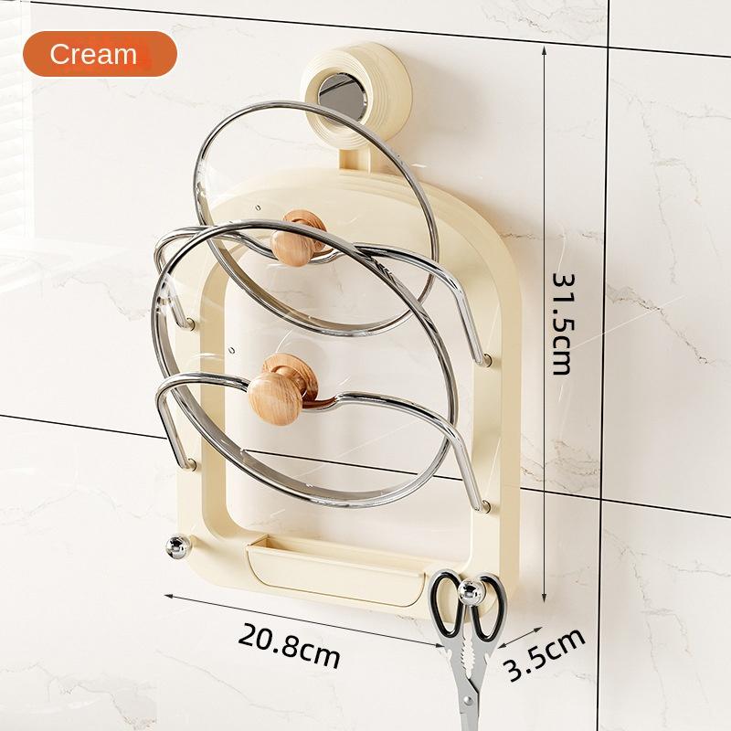 4010 Вакуумная подставка для крышек кастрюль Подставка для разделочных досок Съемный поддон для сушки Настенная кухонная стойка для хранения