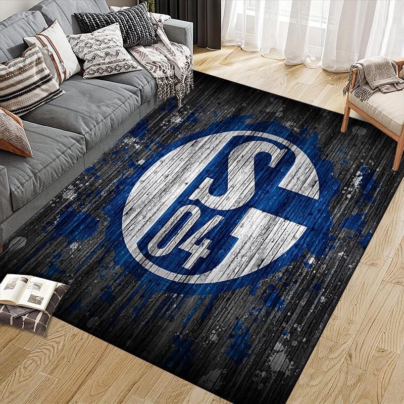 FC Schalke 04  Pattern Square Carpet,Area Rug,Carpet Rug for Living Room Bedroom Sofa Playroom Decor,Non-slip Floor Mat