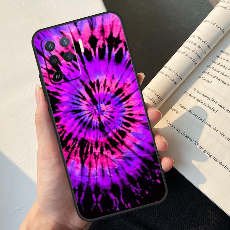 Rainbow Spiral Tie Dye Case For Oppo A58 A98 A78 A18 A38 A60 A80 A40 A77 A57 A17 A74 A54 A94 A96 A76 A16 A15 A5 Pro
