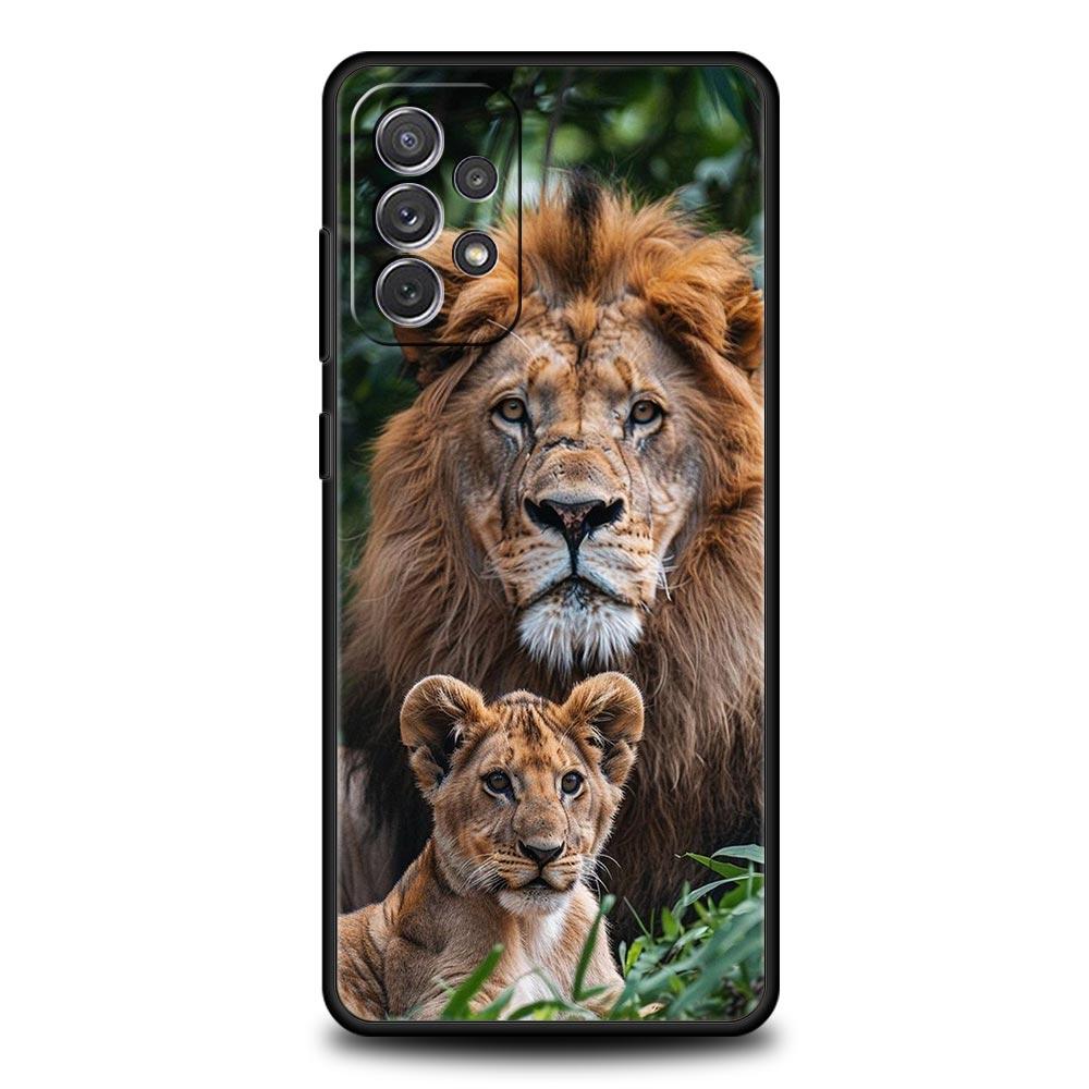 Чехол для телефона Samsung Galaxy A15 A13 A51 A71 A41 A31 A21S A03S A05 A35 A32 A55 A23 A25 A33 A53 A73 5G Лев Самец Львенок Обложка