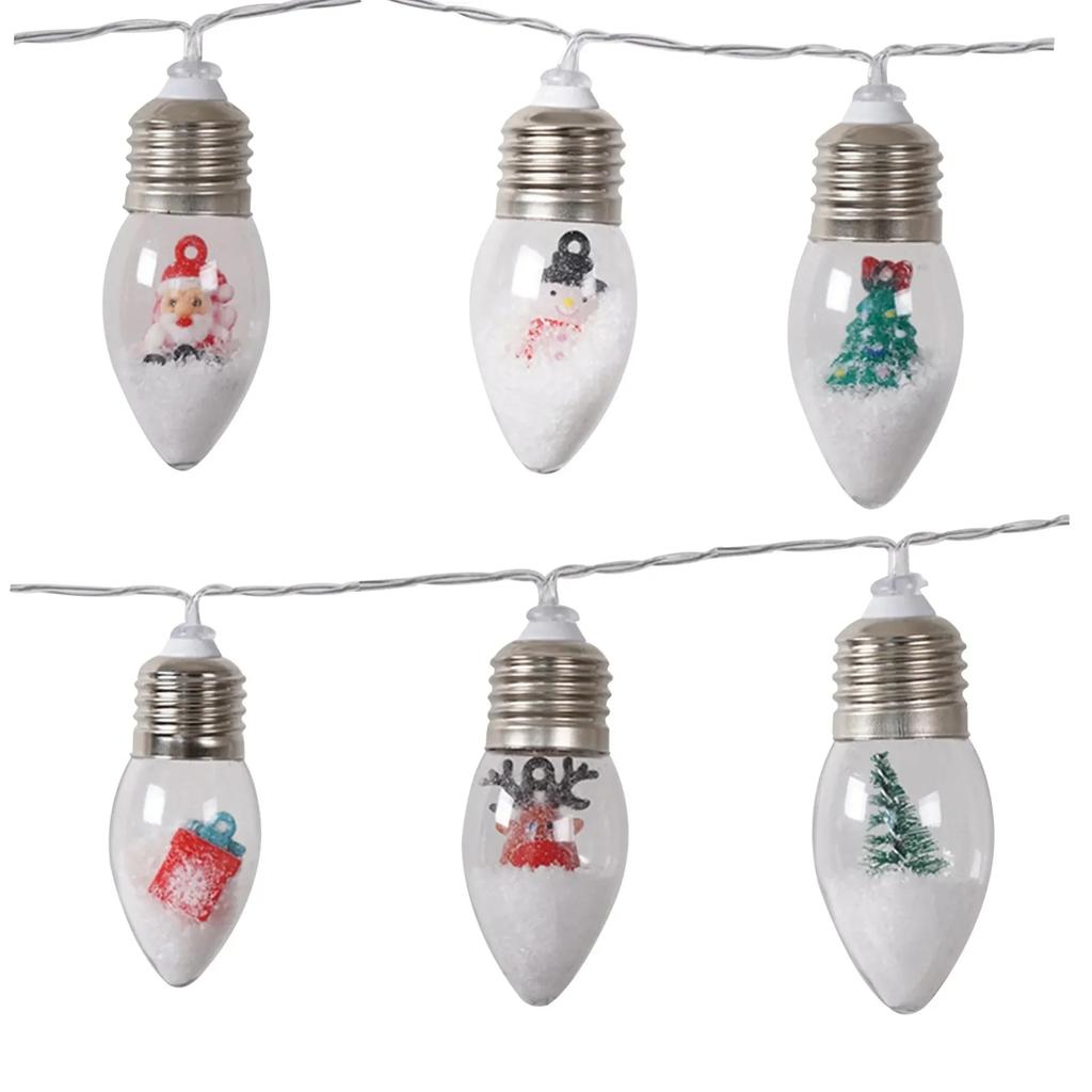 Рождественские светодиодные гирлянды, цветные огни в виде снеговика, Санта-Клауса, украшения для рождественской елки, подвесные светильники, рождественские гирлянды