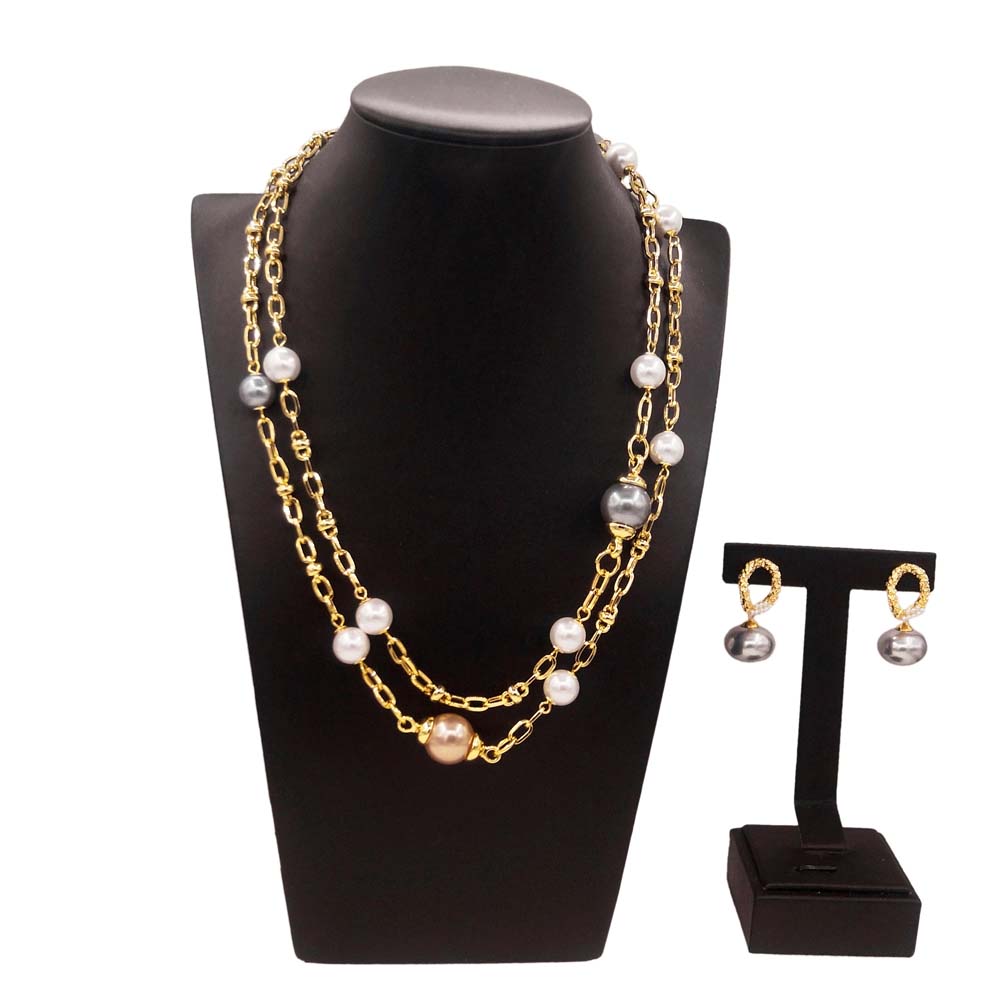 Zhuerrui Beautiful Luxury Gold Jewelry Sets Favors Bead Sweater Chain Jewelry Set High-end Wedding Birthday Gifts HV2301325