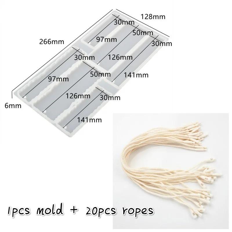 Сделай сам Резина Кристалл Эпоксидная закладка Тег Волна Прямоугольная закладка Зеркало Силиконовая форма для УФ Эпоксидной смолы Литьевая форма