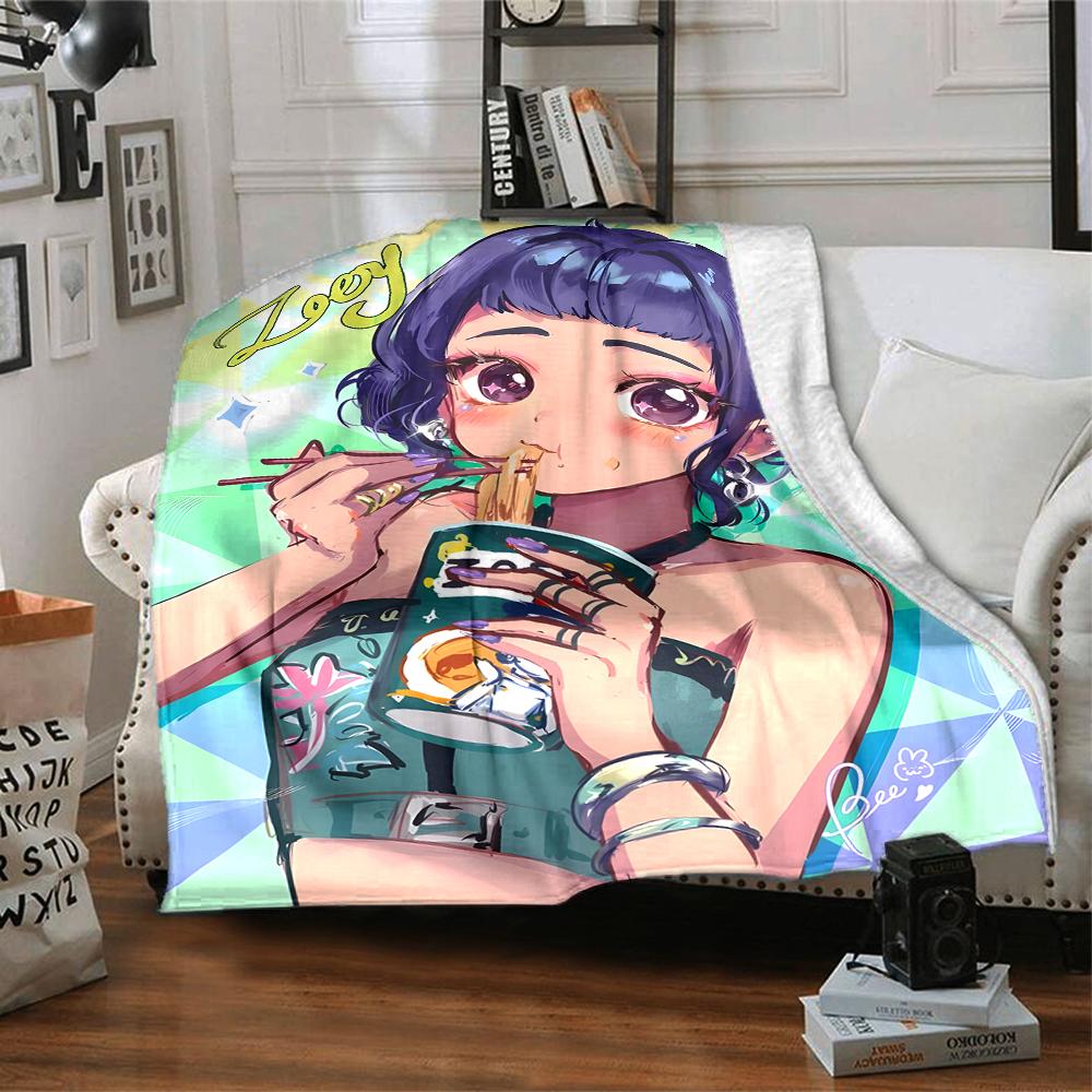 1pc KPop Demon Hunters ZOEY5 Blanket, Gift, for Men and Women, Soft Blanket, Good for Sofa Bed Couch Travel, Lightweight Flannel Blanket