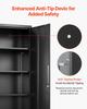 Metal Storage Cabinet, 175 cm Lockable Steel Garage Cabinet with 4 Adjustable Shelves, 2 Magnetic Doors, 2 Keys, 5 Tiers Tool Storage for Pantry,