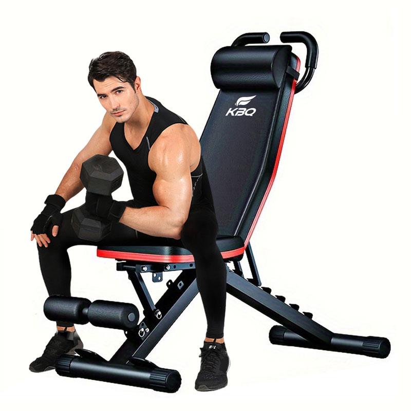 New Multi-Functional Folding Fitness Bench - Adjustable Roman Chair, Dumbbell Bench with Pillow Pad, Headrest and Drawstring