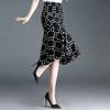 Fish Tail Half Skirt Women's Summer New A-line Skirt Polka Dot Skirt Print Ruffle Edge High Waist Skirt