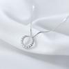 New 925 Sterling Silver Women Necklace Pendant Fashion All -Match Inlaid Zircon Round Shape Clavicle Chain Jewelry Gift