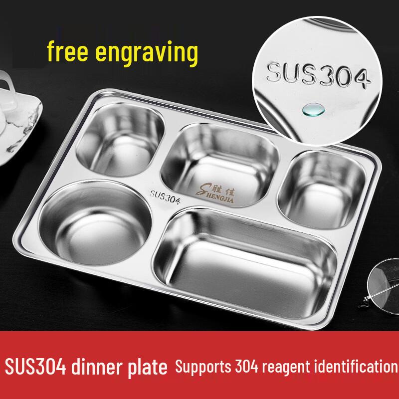 Deepened 5-Compartment Stainless Steel Lunch Box with Lid