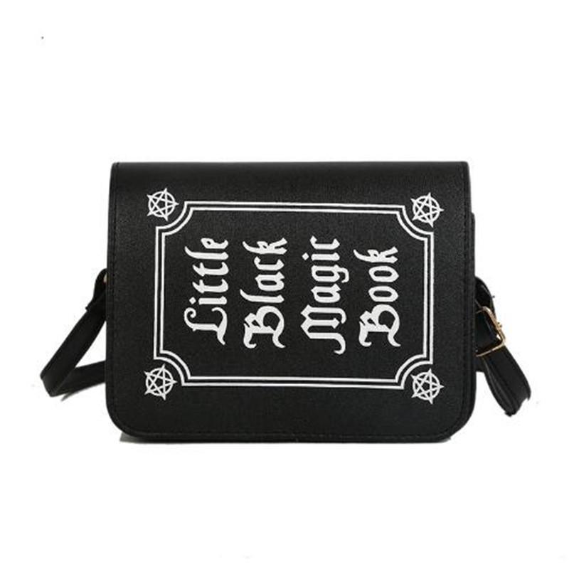 Letter Print Shoulder Bag Rock Designer Purse Female Small Crossbody Bag PU Leather Ladies Punk Bag