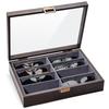 ProCase Wooden Sunglasses Holds 8 Acrylic Eyeglass and Jewelry Collection Perfect Gift for and More Case, Pairs, High-Quality Lid, Storage, Case,