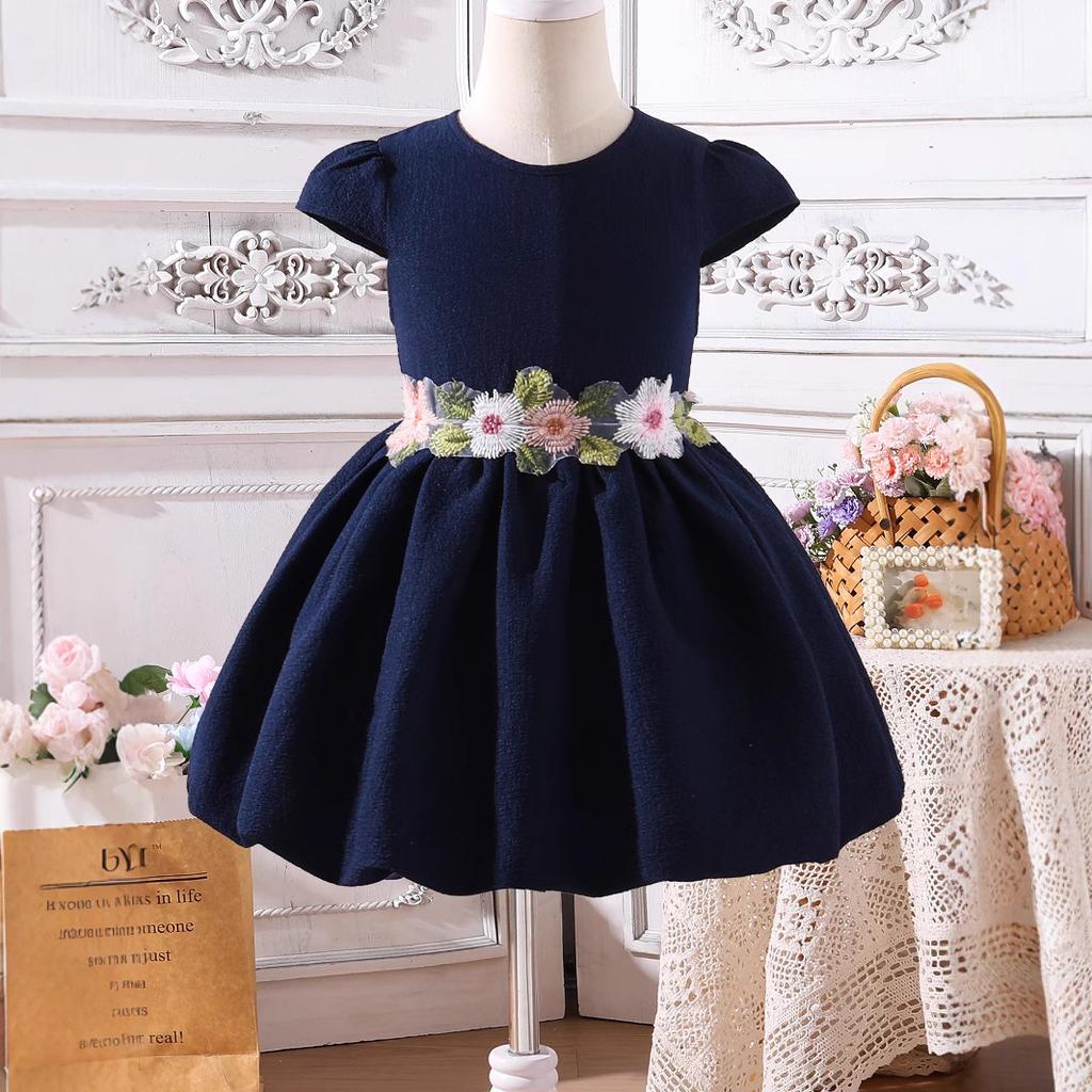 Детское платье с рукавами-фонариками в стиле пэчворк, летнее модное платье для девочек