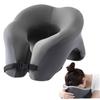 2-in-1 Travel Pillow Face Down with Cooling Gel Memory Foam Face Pillow for Relax Arms Sleeping On the Table During Lunch Break